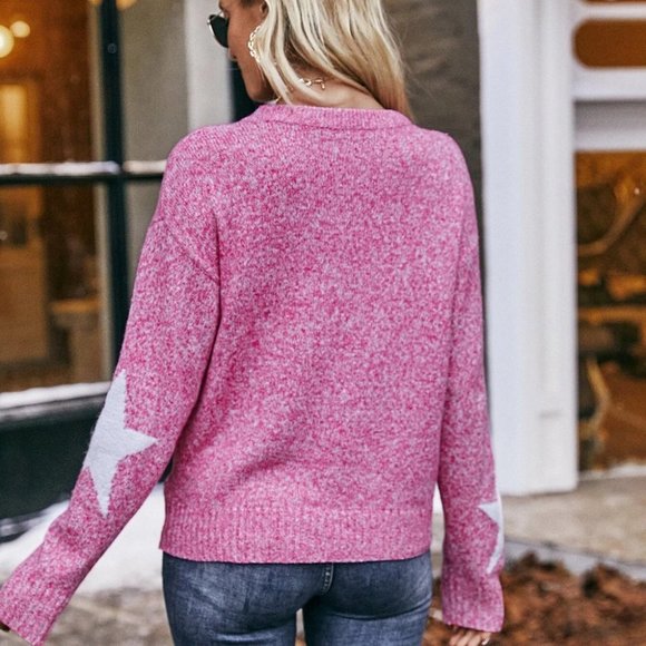 Pink Preppy Womens star print Sweater - Picture 2 of 5